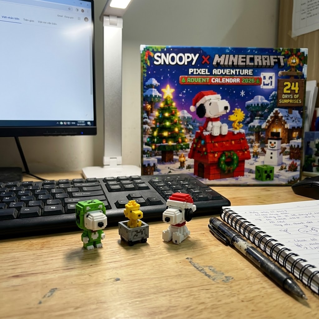 Snoopy x Minecraft Pixel Adventure Christmas Advent Calendar 2026 - photo 3