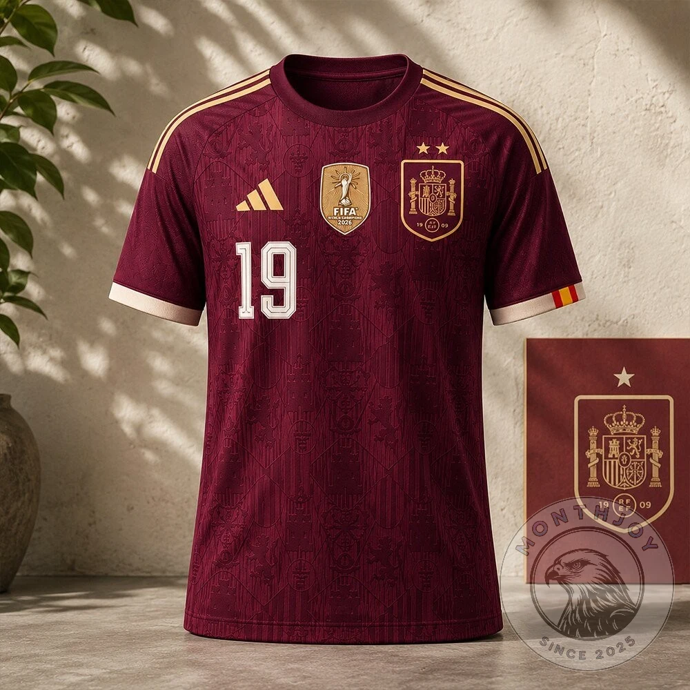 Spain 2026 World Champions Dark Rose Jersey - Detail View