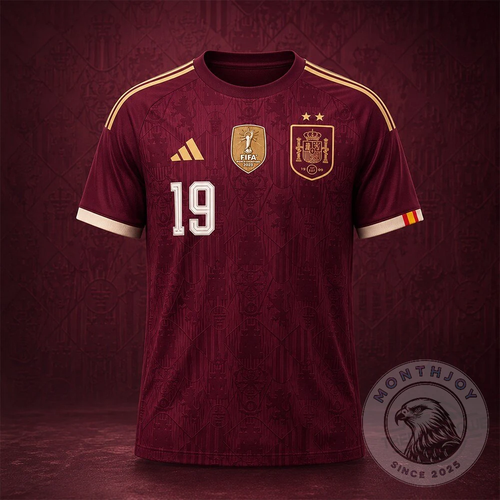 Spain 2026 World Champions Dark Rose Jersey - Front View