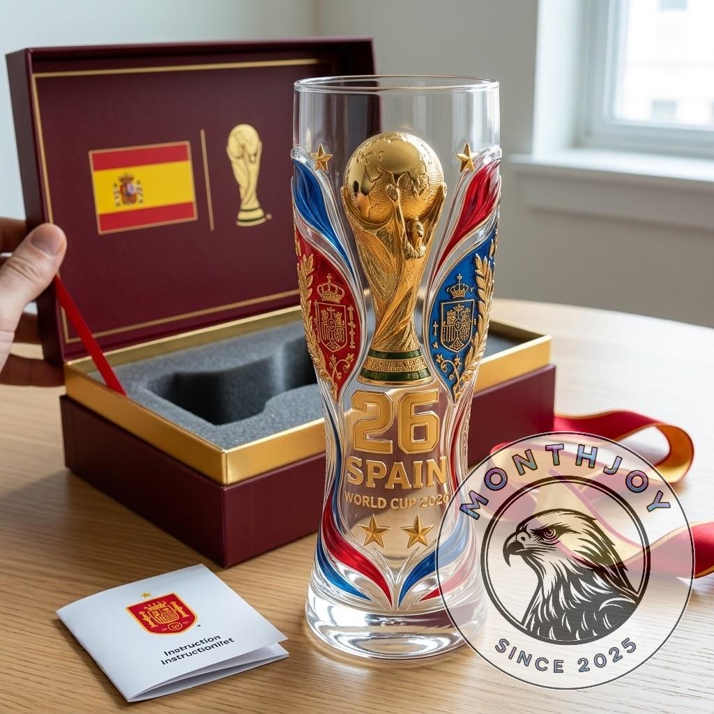 Spain National Football Team World Cup 2026 Champions Beer Glass - Detail View