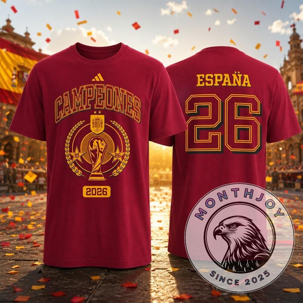 Spain FIFA World Cup 2026 Champions T-Shirt - Front View