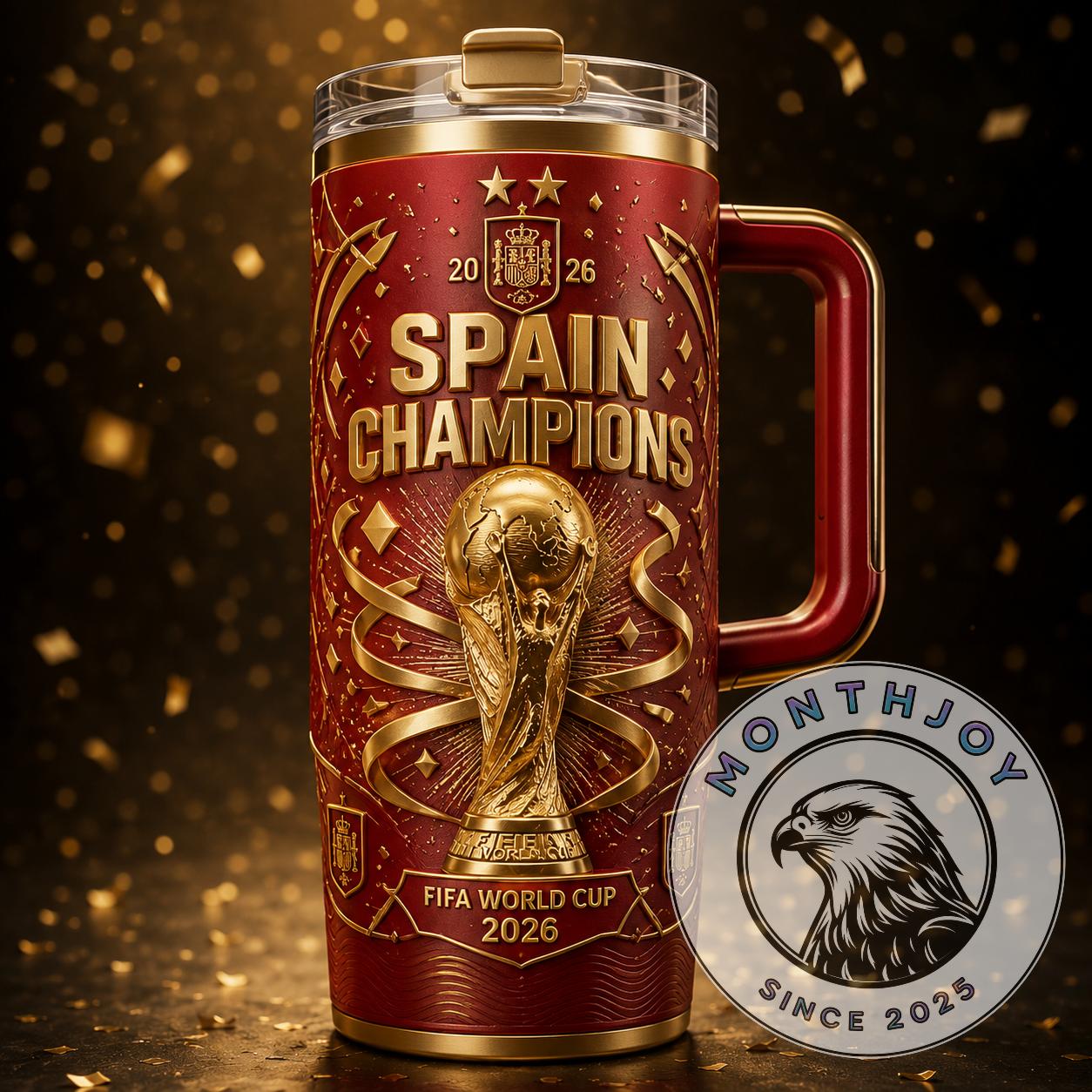 Spain National Football Team FIFA World Cup 2026 Champions Tumbler  - Front View