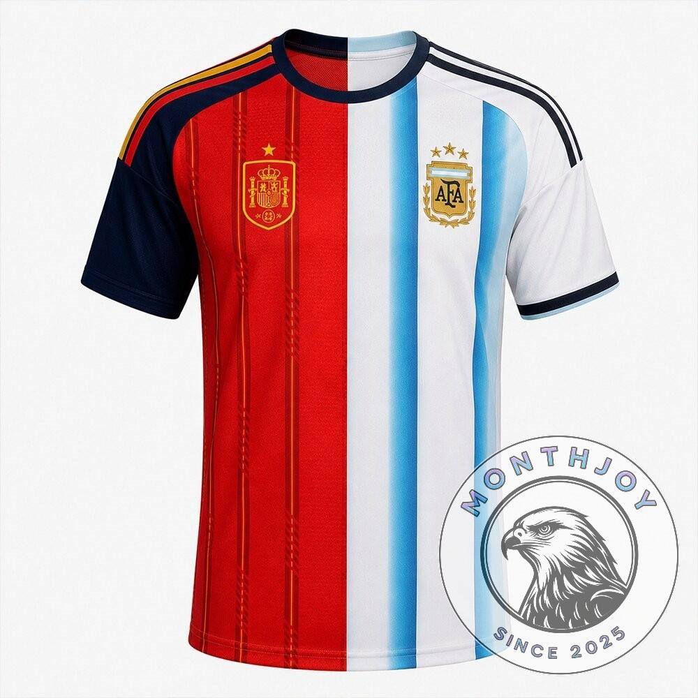 Spain vs Argentina FIFA World Cup 2026 Final Football Jersey - Detail View