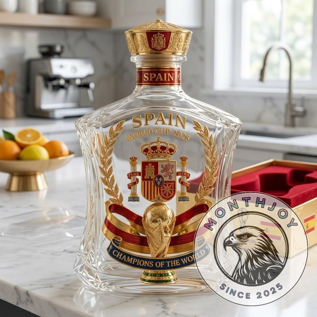 Spain National Football Team World Cup 2026 Champions Whiskey Bottle - Detail View