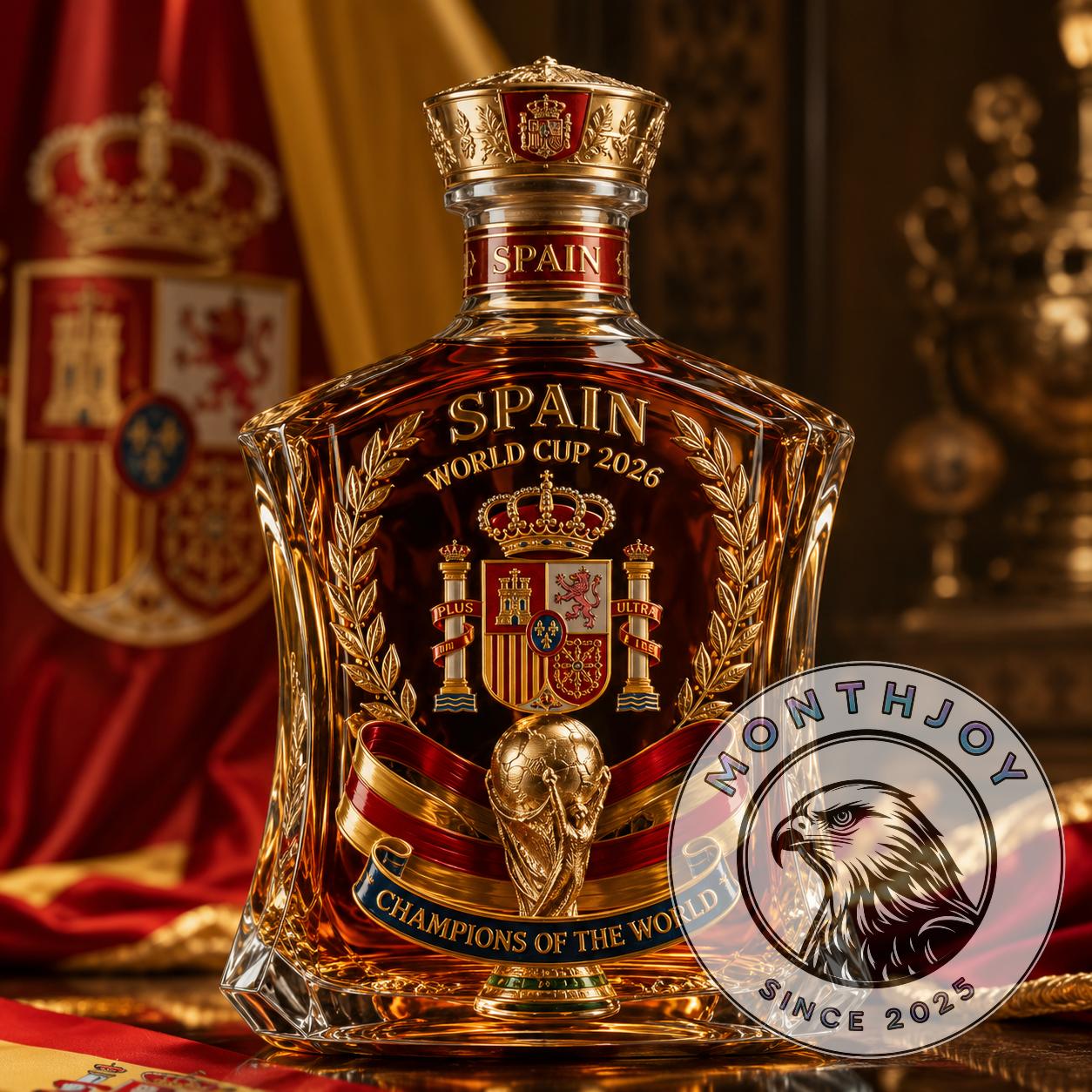 Spain National Football Team World Cup 2026 Champions Whiskey Bottle - Front View