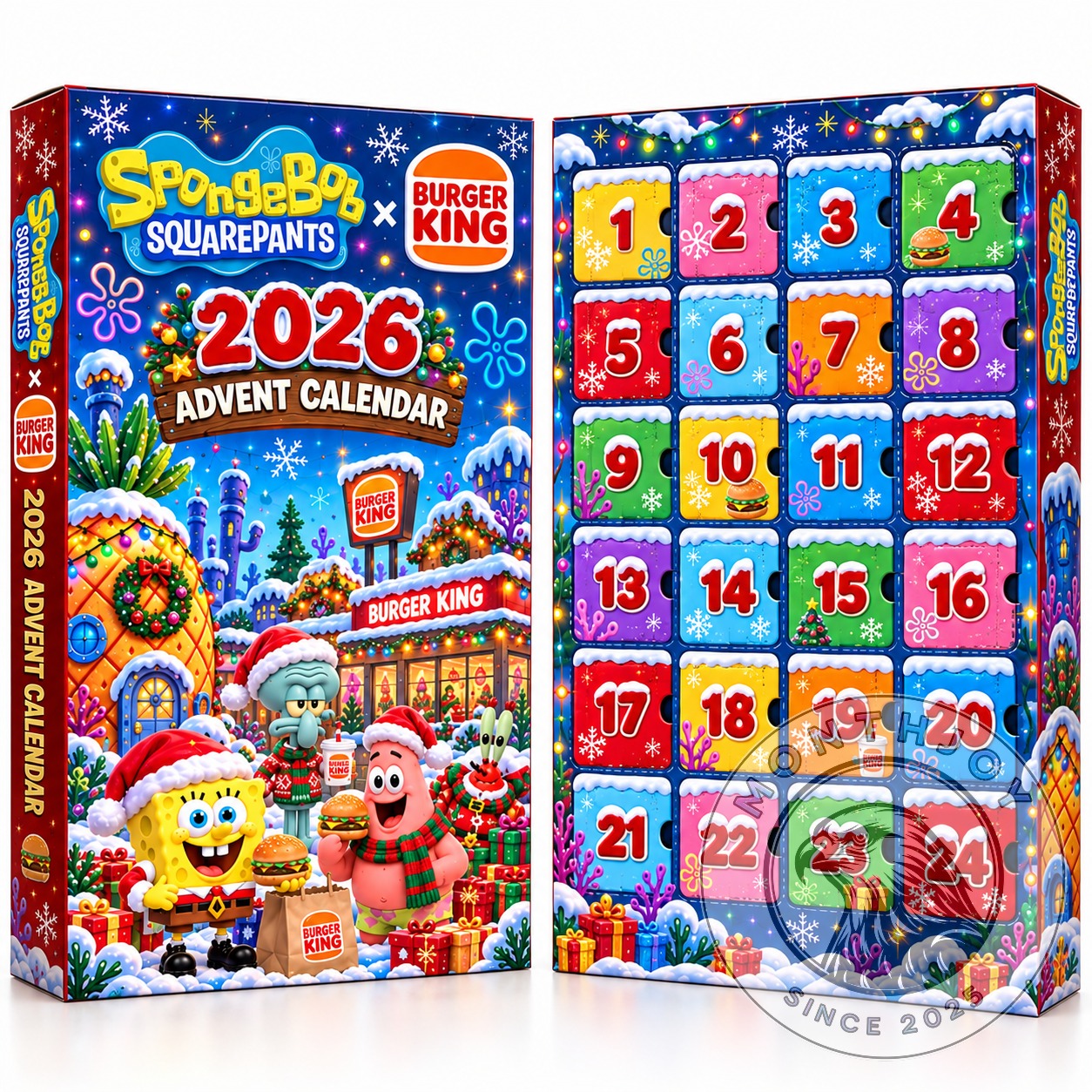 SpongeBob SquarePants Burger King 2026 Christmas Advent Calendar front cover