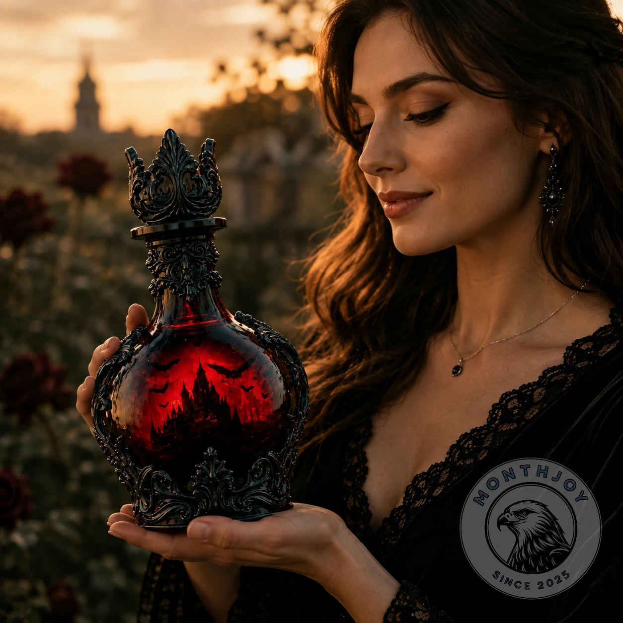 Halloween 2026 Haunted Castle Spirit Decanter - Front View