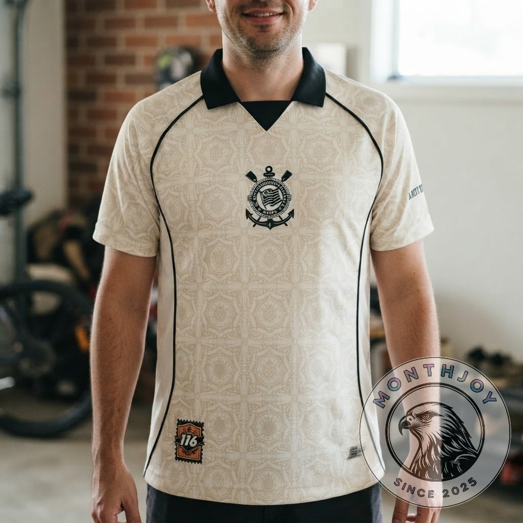 Sport Club Corinthians Paulista 116th Anniversary Polo Jersey - rear view with name and number