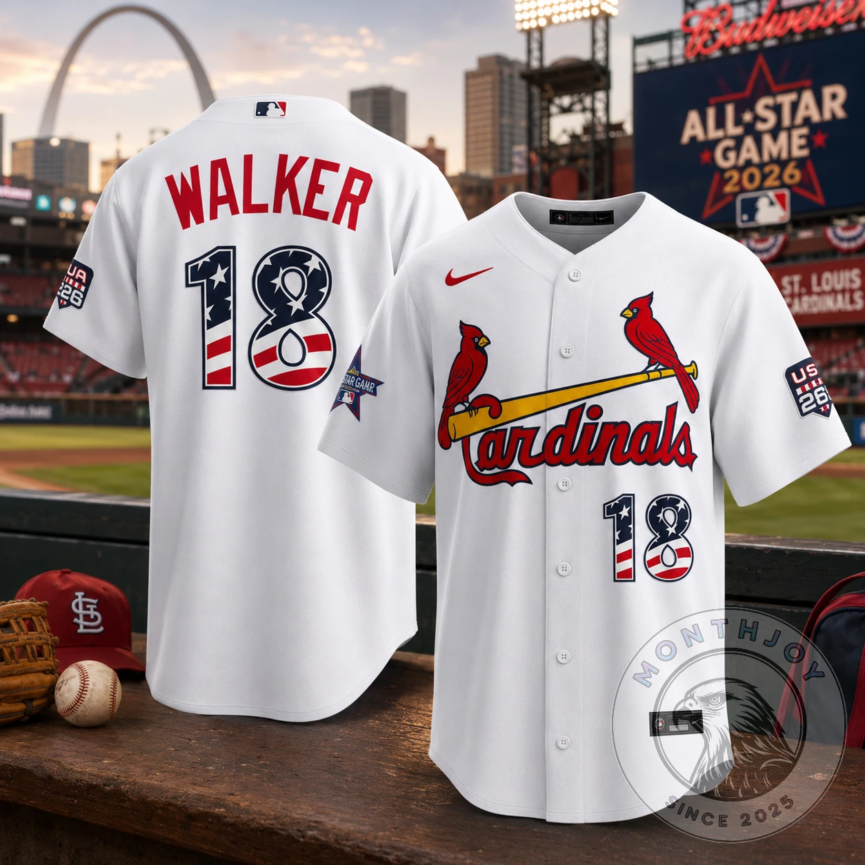 St. Louis Cardinals Walker 18 All-Star Game American 2026 Jersey - Front View