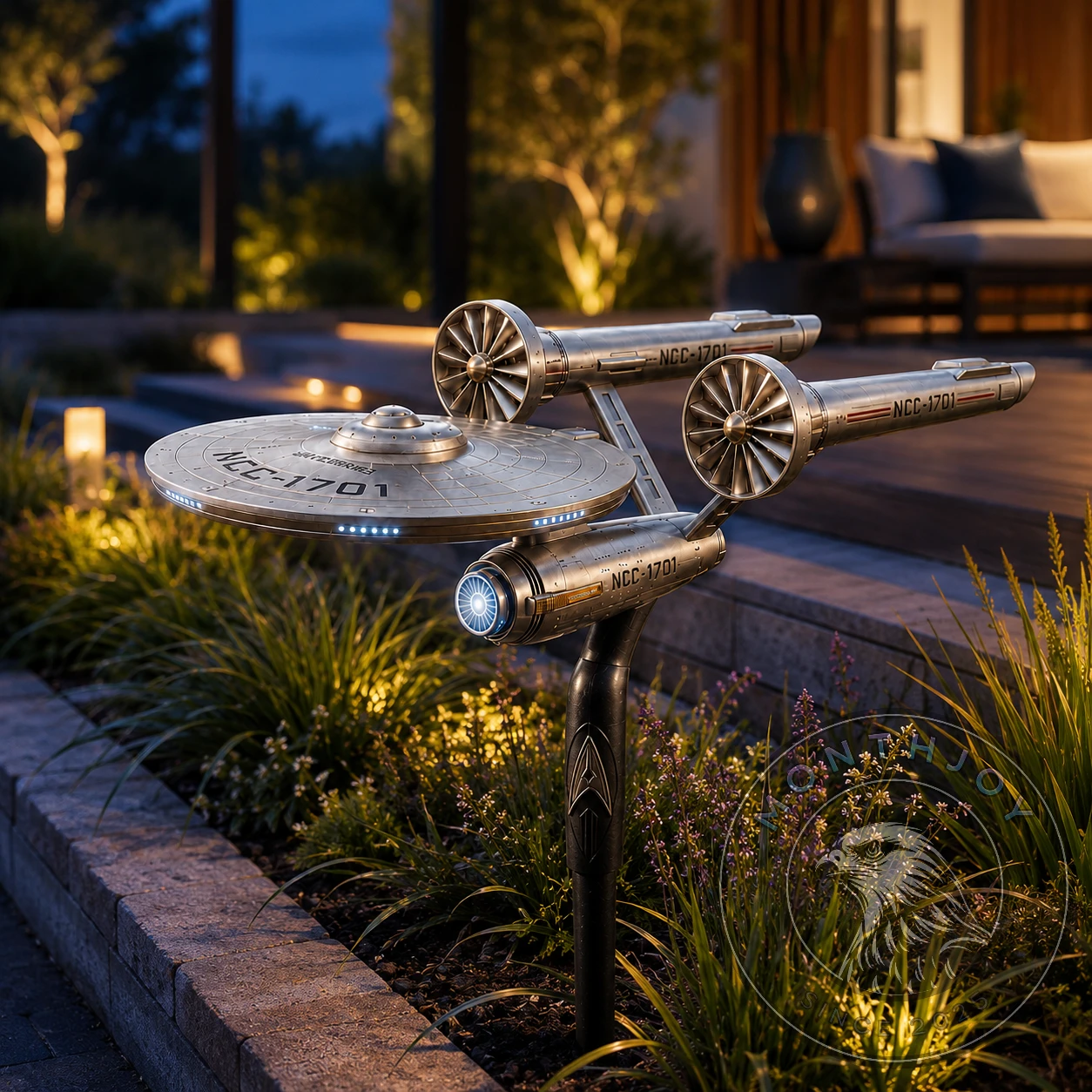 Star Trek USS Enterprise NCC-1701 60th Anniversary Garden Wind Spinner - Detail View