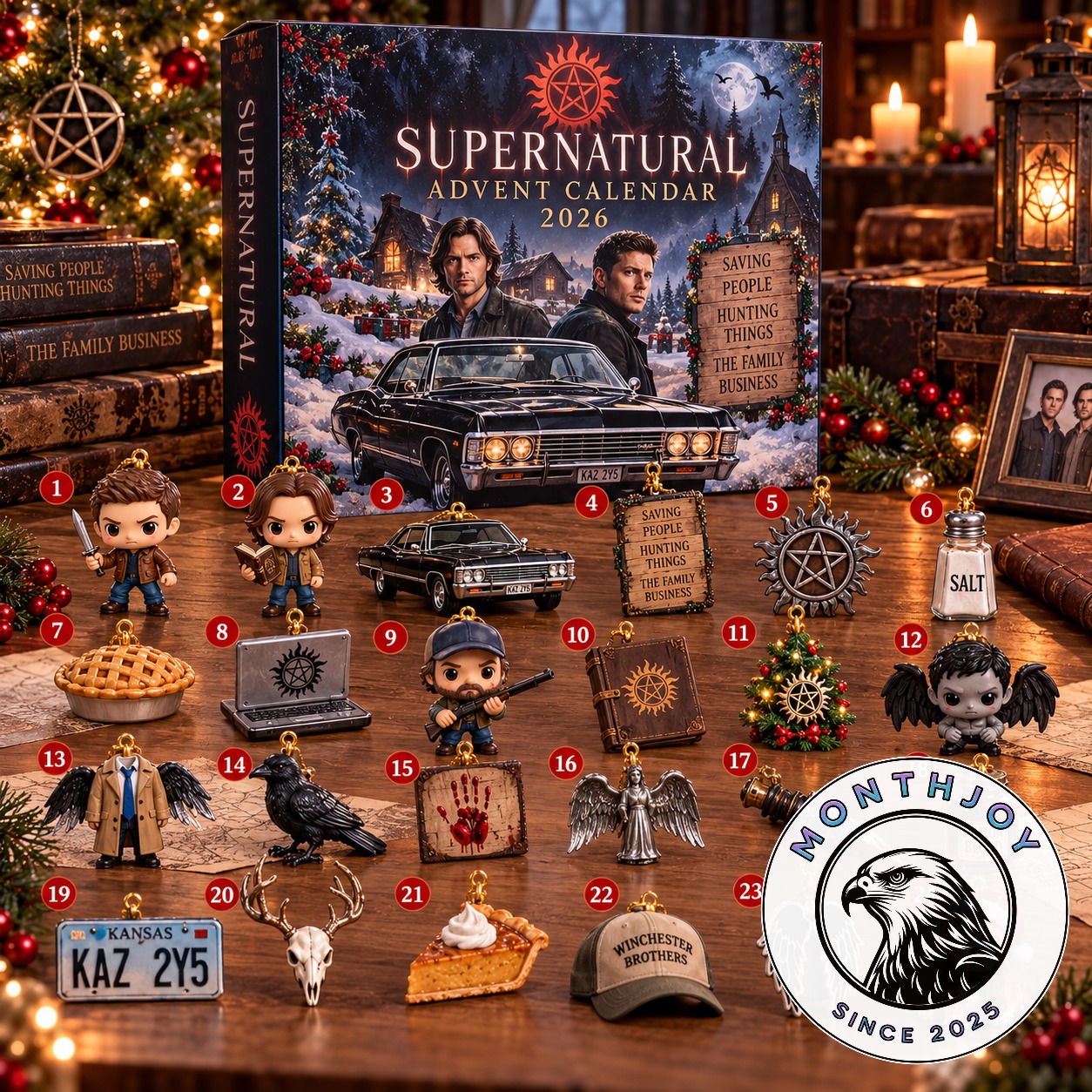 Supernatural Christmas 2026 Advent Calendar - front box with numbered collectible previews