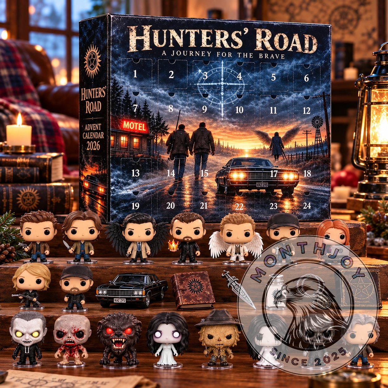 Supernatural Hunters' Road 2026 Advent Calendar - front box artwork with numbered doors and character figures