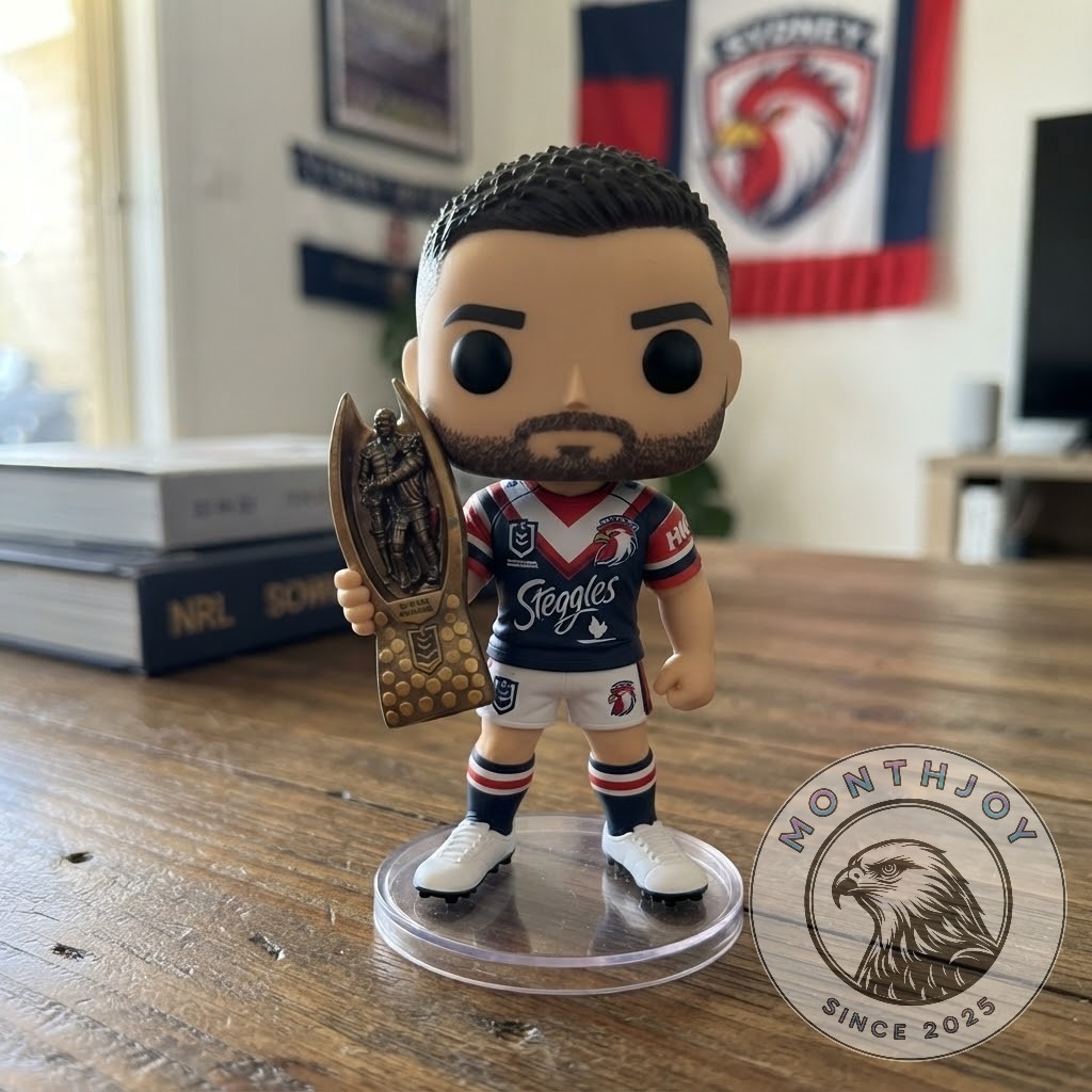 Sydney Roosters NRL Premiers 2026 James Tedesco Funko Pop Figure - boxed figure display