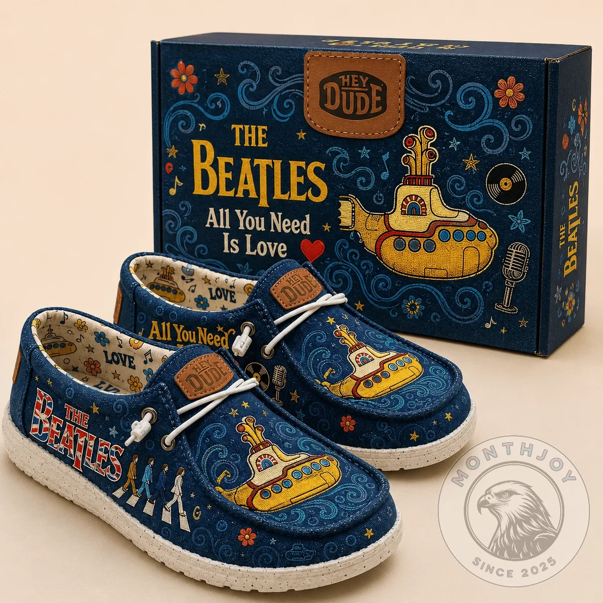 The Beatles Yellow Submarine Slip-On Shoes - Front View