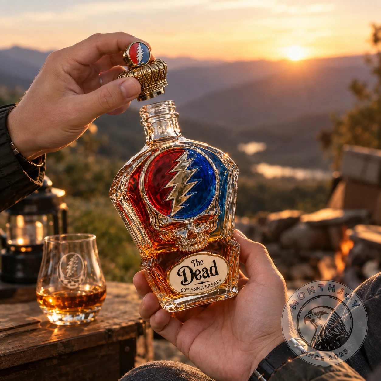 Grateful Dead 60th Anniversary Whiskey Decanter - Full Design