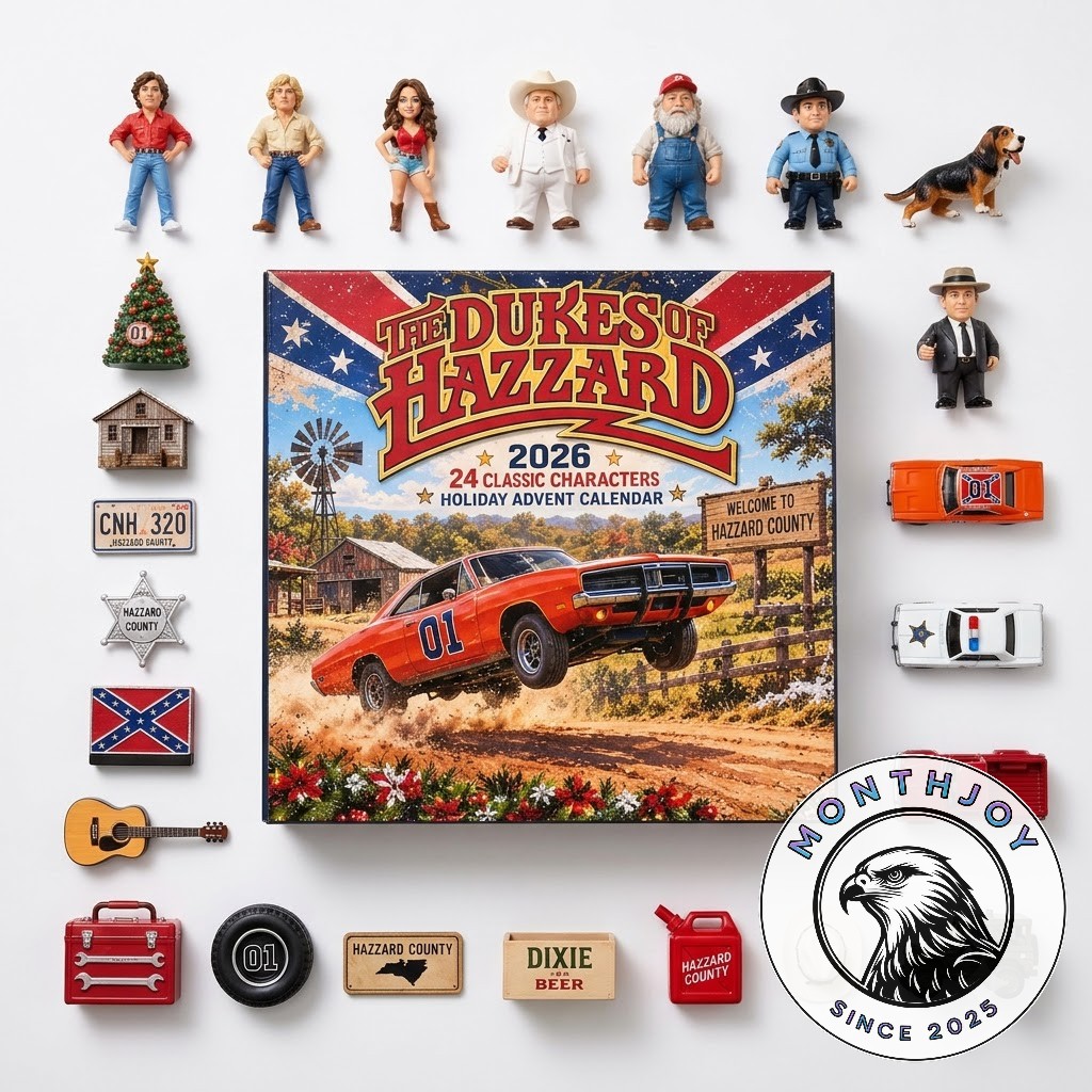 The Dukes of Hazzard 2026 24 Classic Characters Holiday Advent Calendar - side panel and front