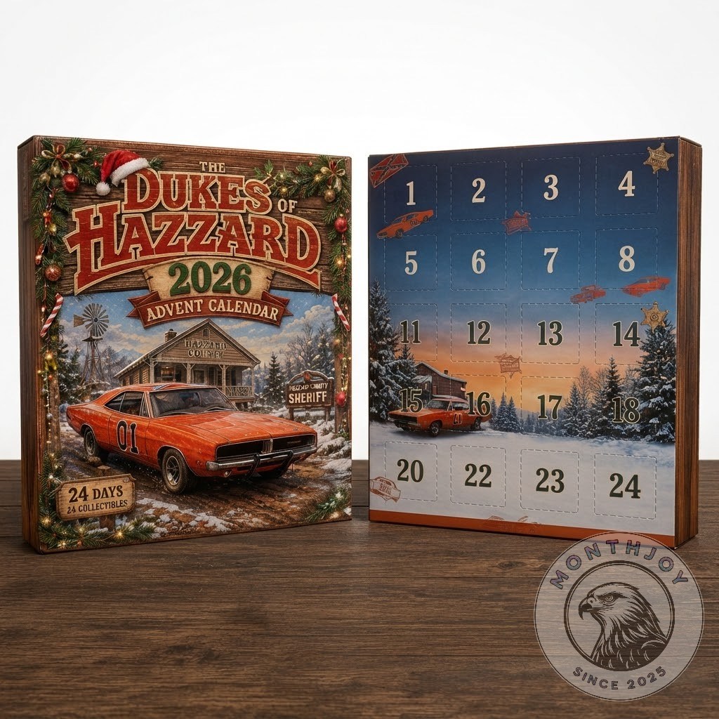 The Dukes of Hazzard 2026 Advent Calendar - orange No. 01 car and Christmas cover design