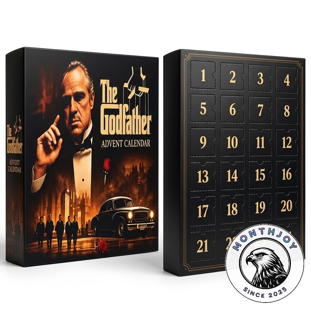 The Godfather Advent Calendar 2026 Movie - close view of box artwork and collectibles