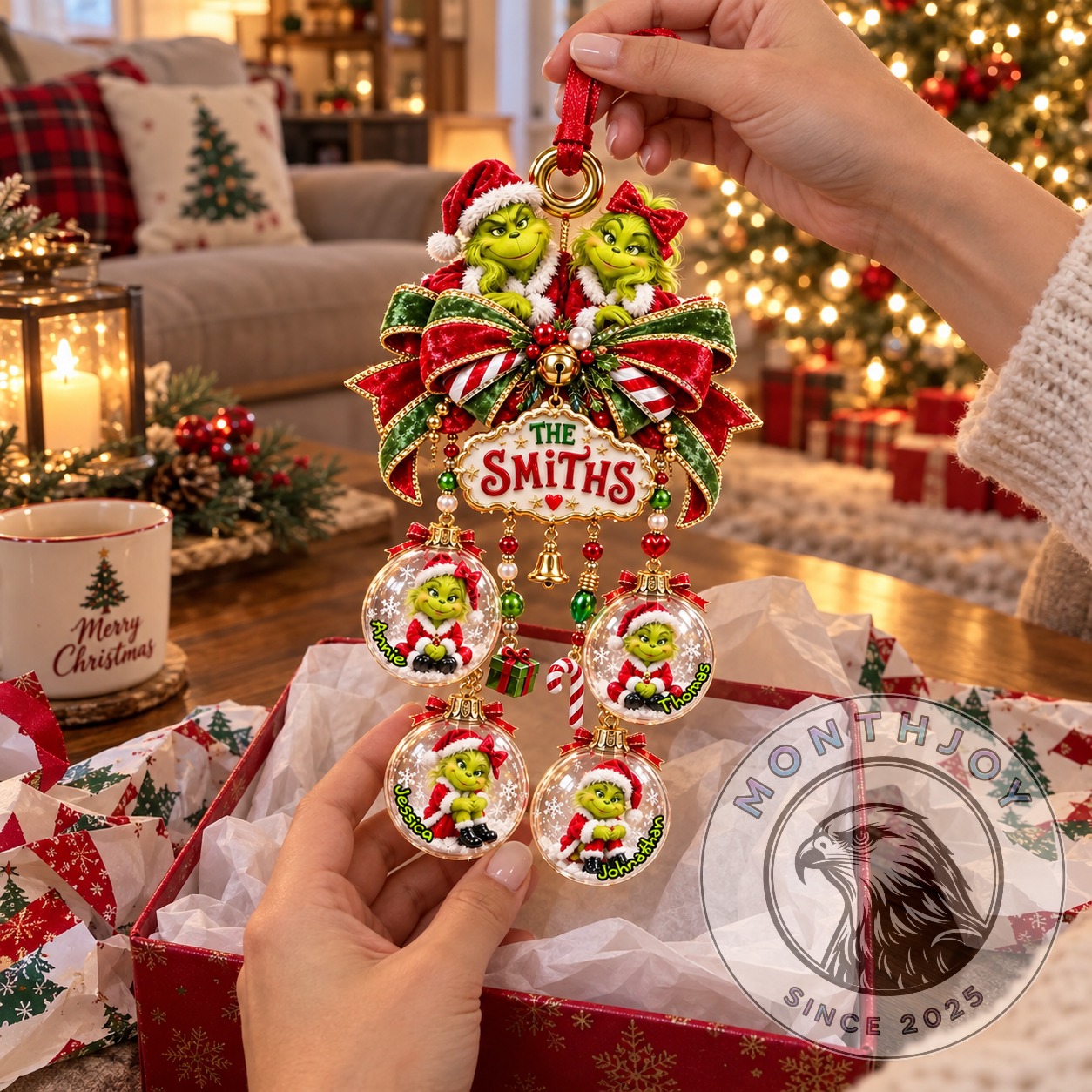 The Grinch The Smiths Personalized Family Christmas 2026 Ornament - photo 2
