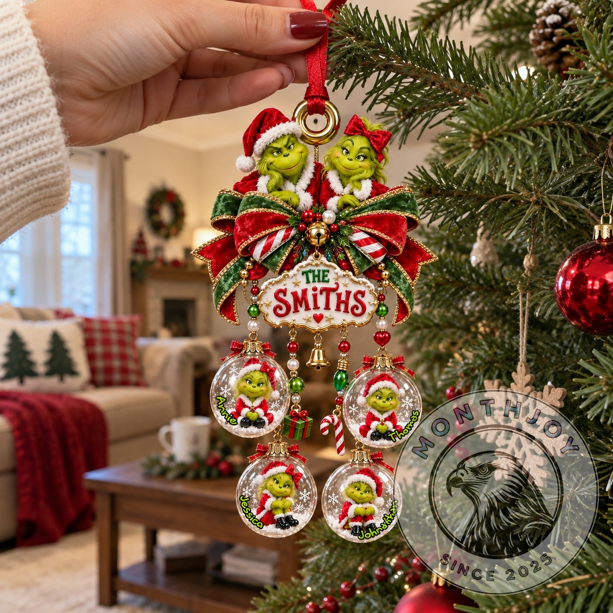 The Grinch The Smiths Personalized Family Christmas 2026 Ornament - photo 3