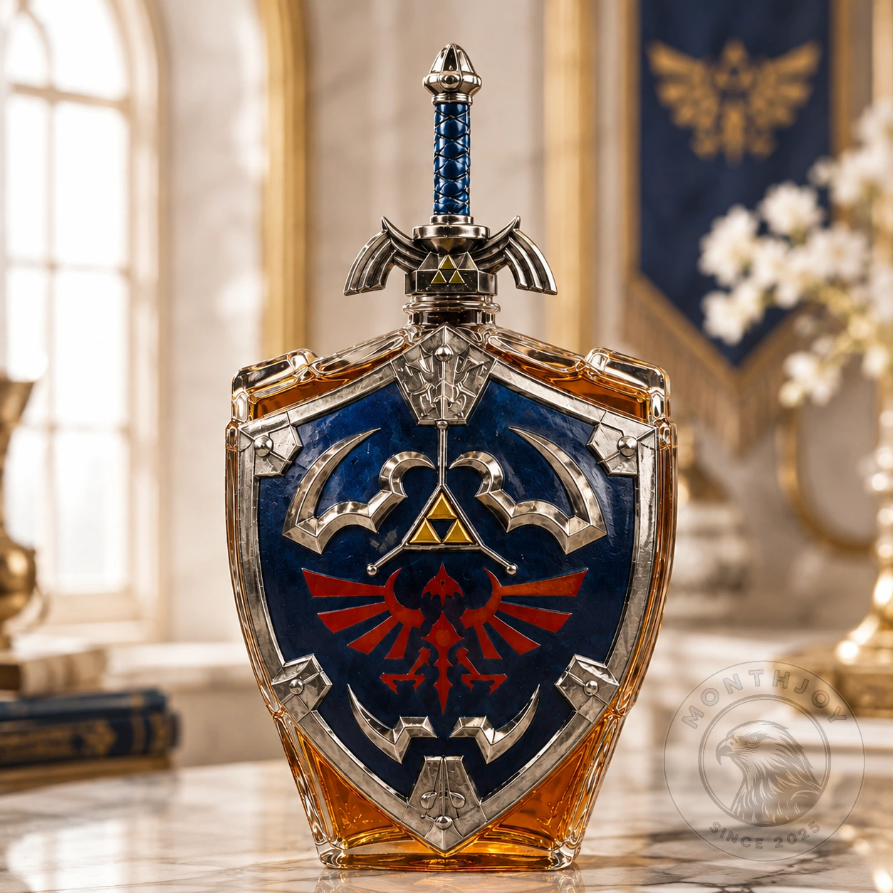 The Legend of Zelda 40th Anniversary Iconic Shield Shaped Decanter - Detail View