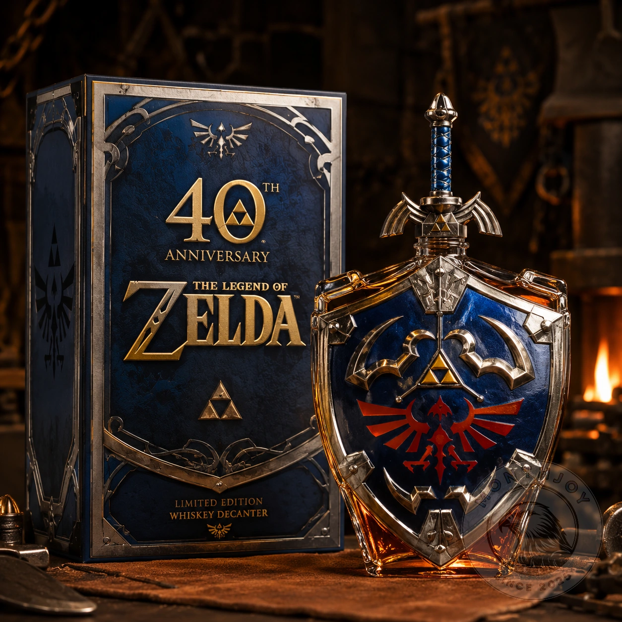 The Legend of Zelda 40th Anniversary Iconic Shield Shaped Decanter - Front View