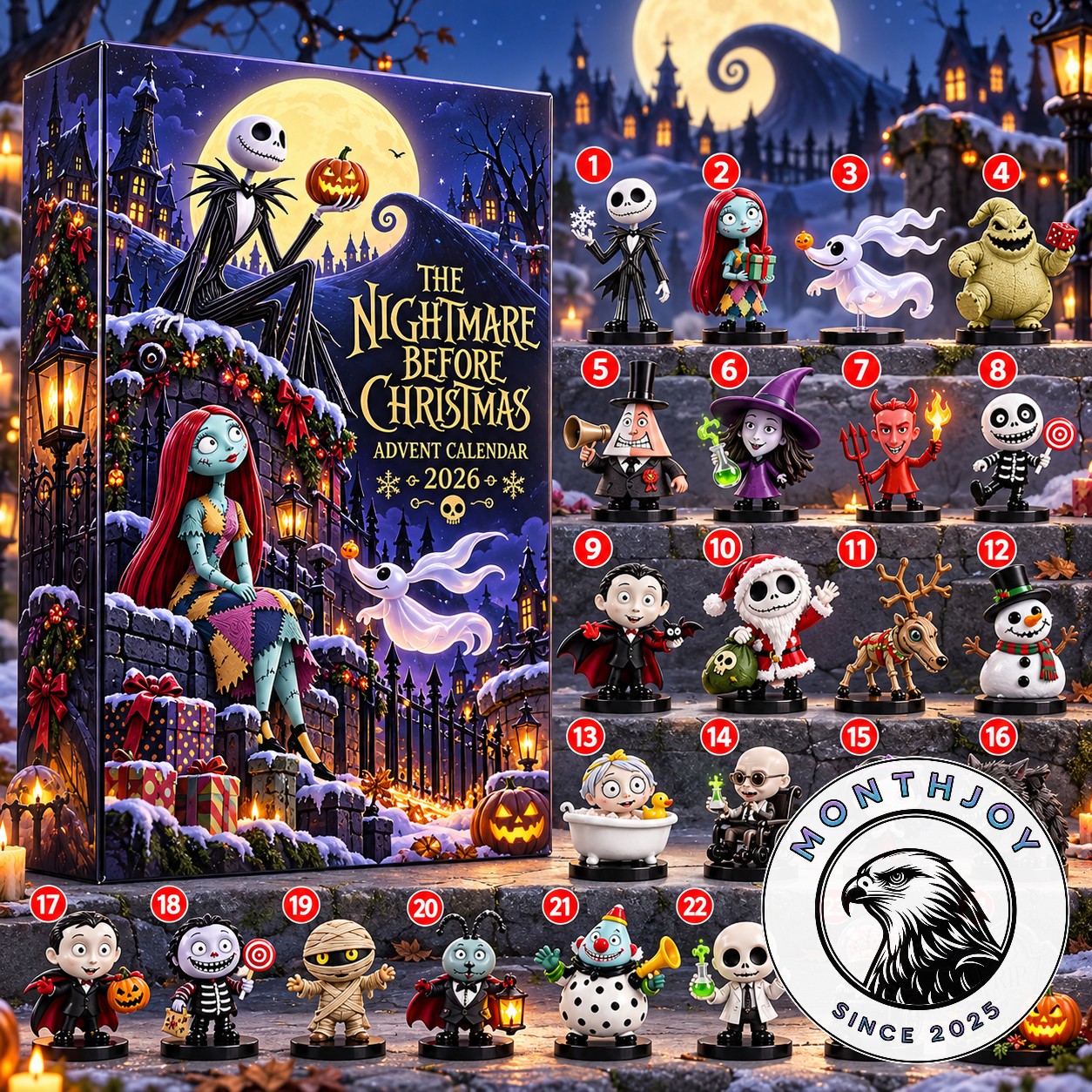 The Nightmare Before Christmas 2026 Character Advent Calendar - front box artwork