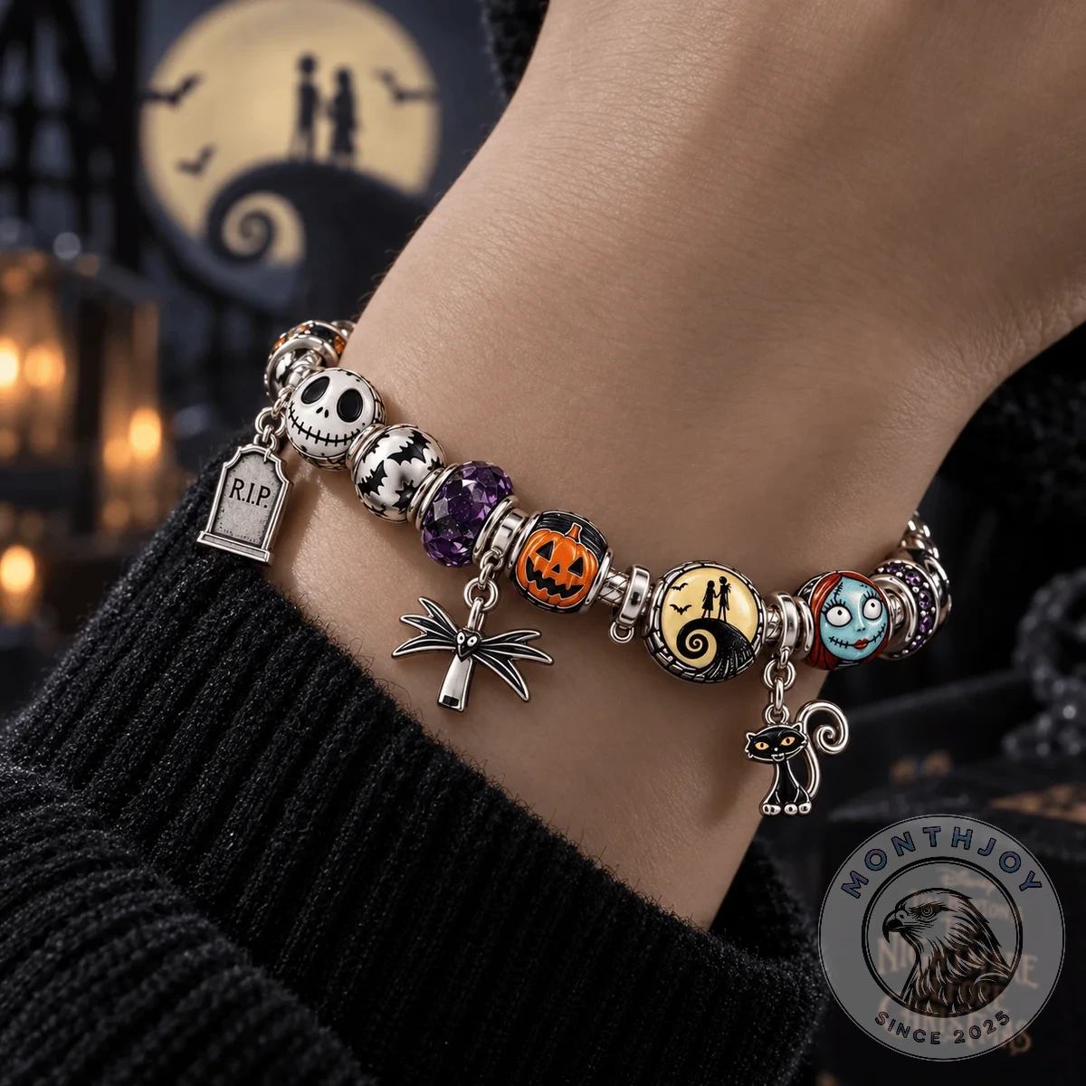 Pandora x The Nightmare Before Christmas Jack Skellington Charm Bracelet - Detail View