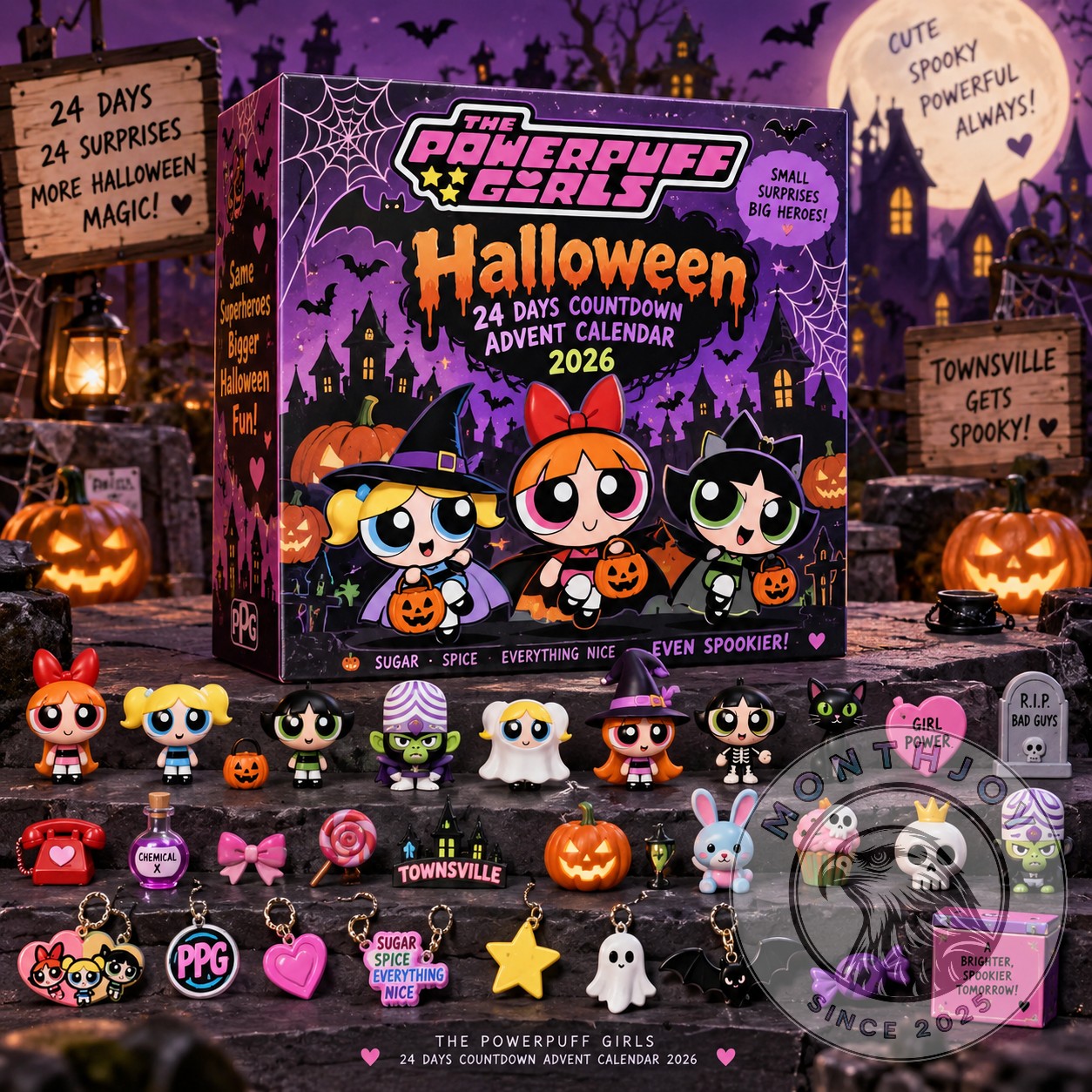 The Powerpuff Girls Halloween 24-Day Countdown 2026 Advent Calendar - front box display