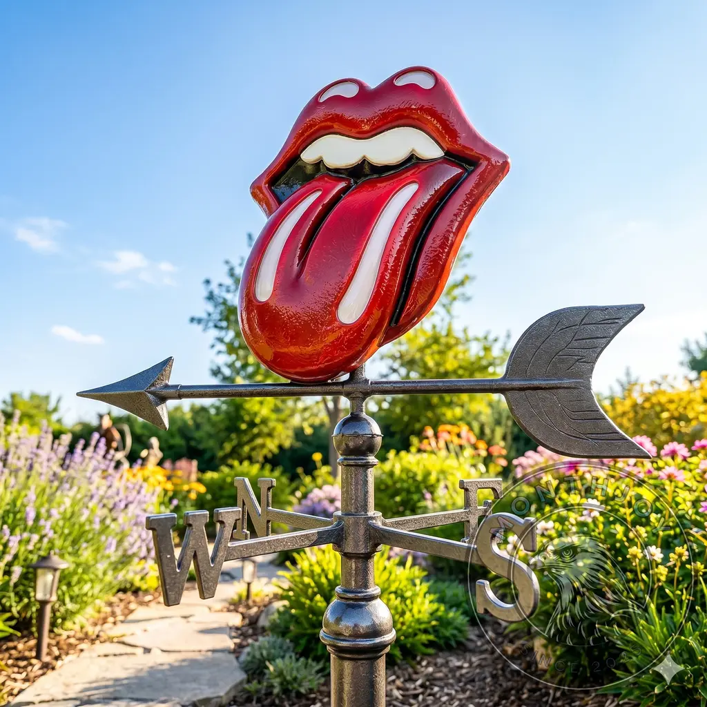 The Rolling Stones Tongue and Lips Weathervane - Detail View