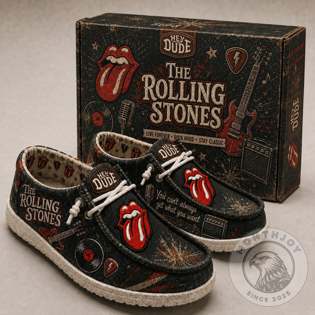 The Rolling Stones Custom Slip-On Shoes 2026 - Front View