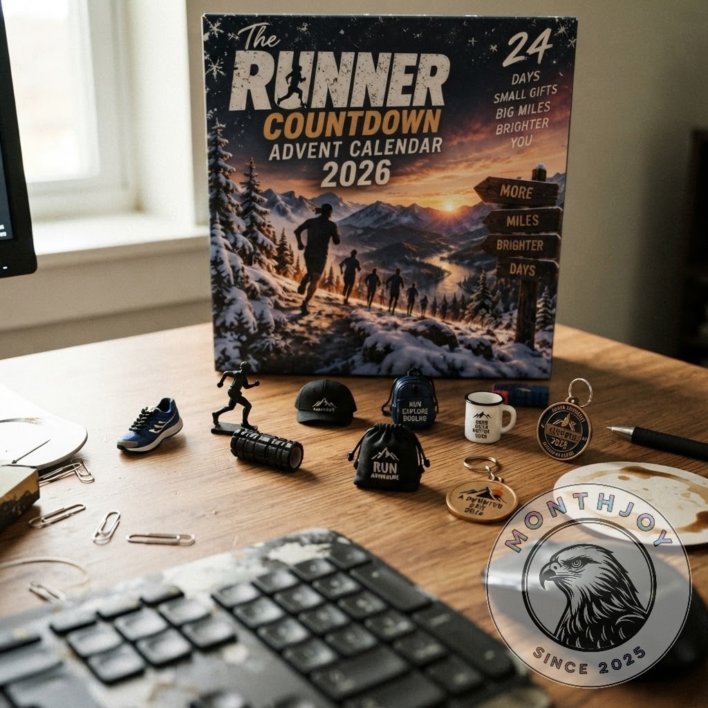 The Runner 2026 Countdown Advent Calendar - angled box view showing snowy mountain artwork