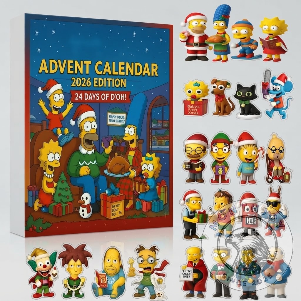 The Simpsons 24 Days Christmas 2026 Advent Calendar - front box and character illustrations