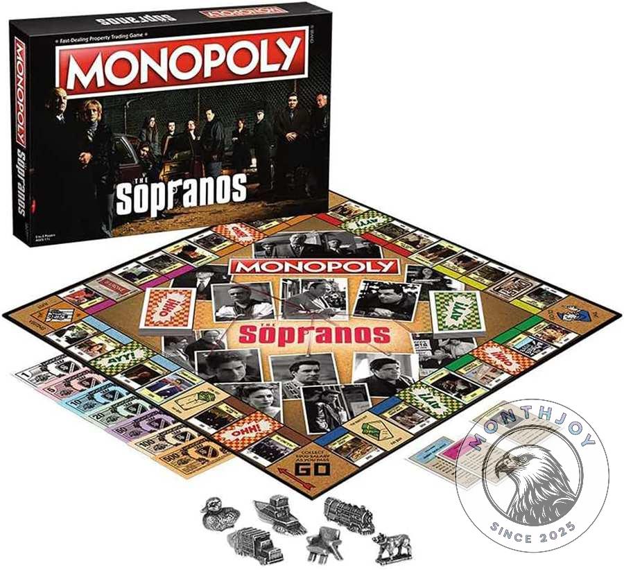 The Sopranos TV Show Edition Monopoly Board Game - top left close-up of box