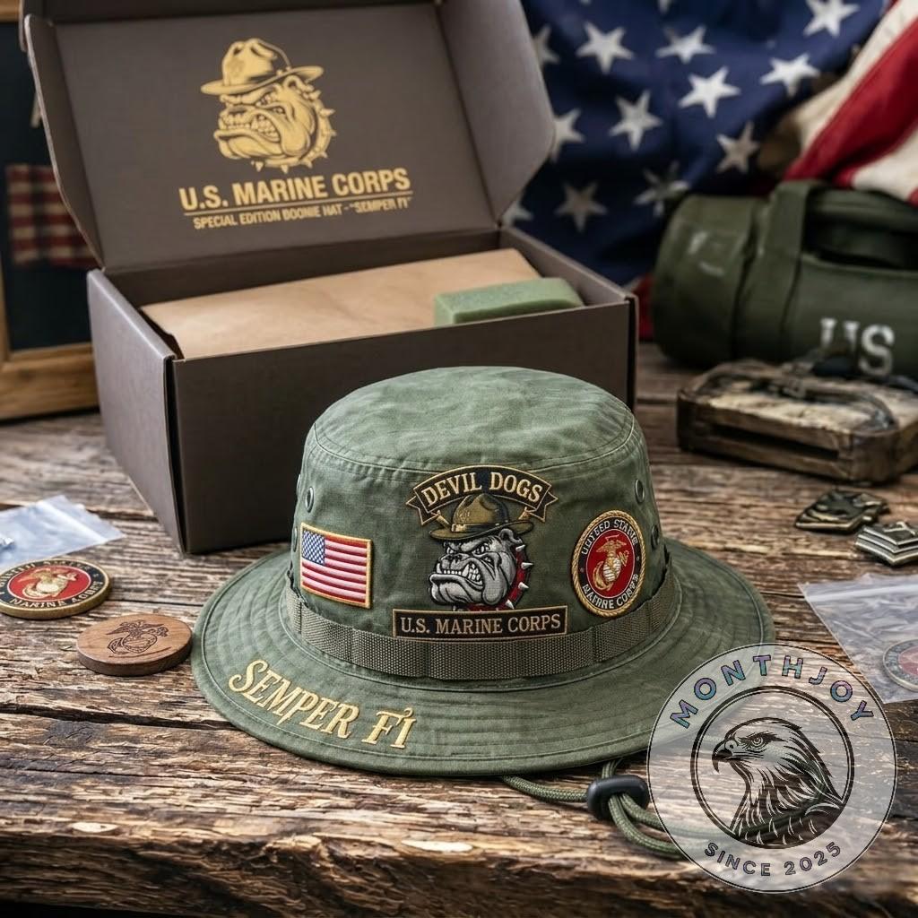 U.S. Marine Corps Devil Dogs Semper Fi Boonie Hat - Detail View