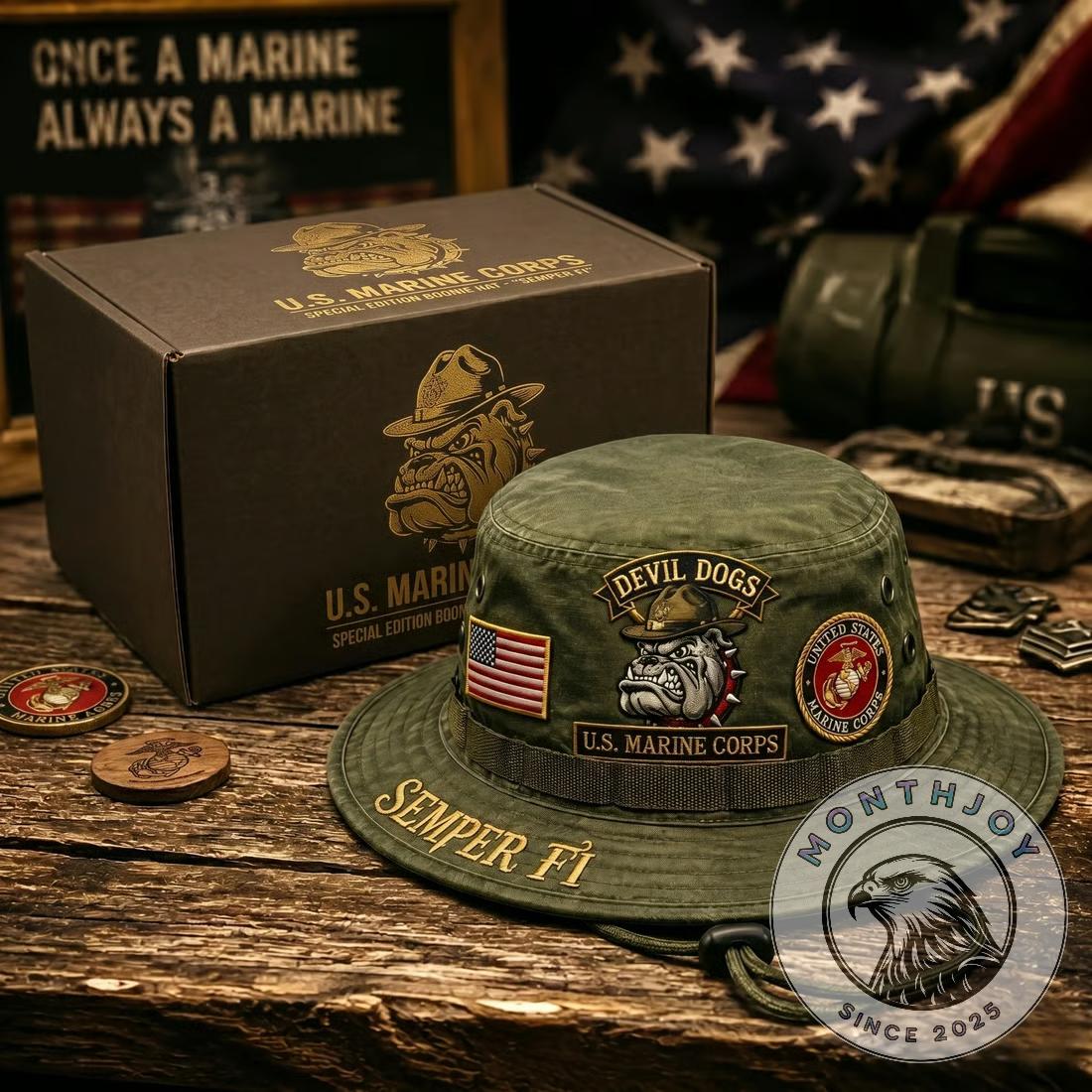 U.S. Marine Corps Devil Dogs Semper Fi Boonie Hat - Front View