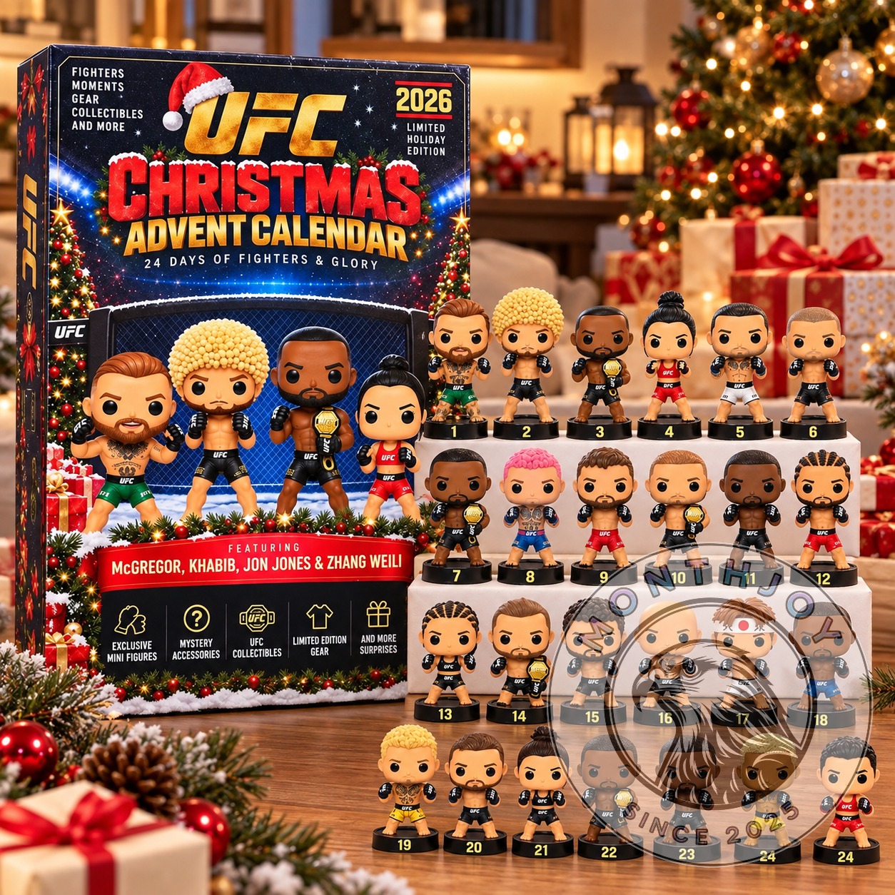 UFC 2026 Christmas Advent Calendar - front box with numbered fighter mini-figures