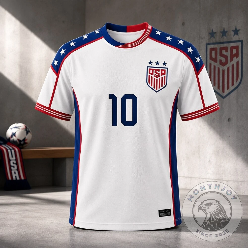 USA Soccer Team Stars Stripes Home Kit Soccer Jersey - Front View