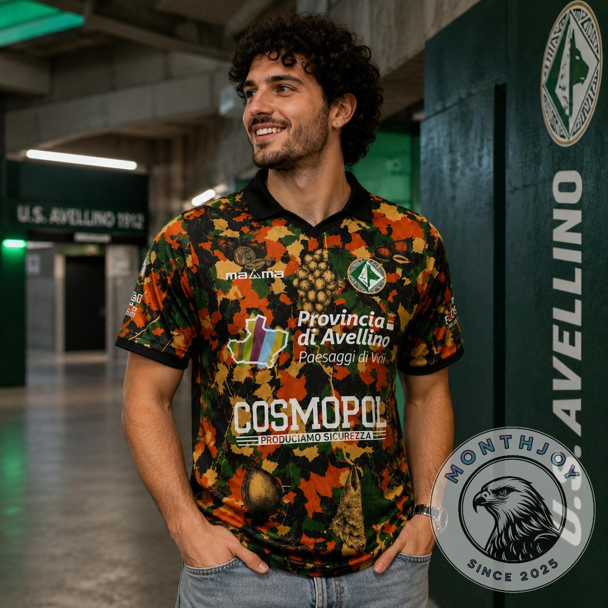 US Avellino Paesaggi di Vini Fila Soccer Jersey - close-up front view