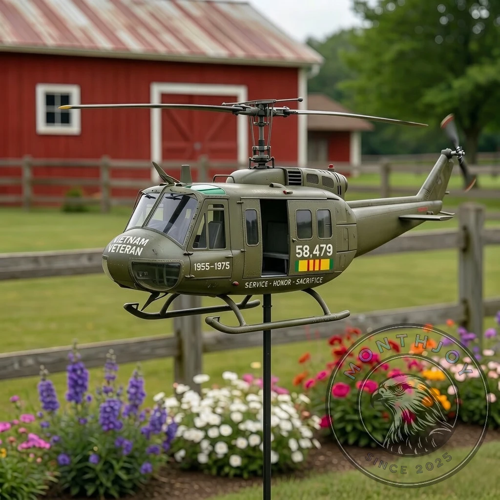 Vietnam Veteran 1955-1975 Service Honor Sacrifice Helicopter Model - Detail View