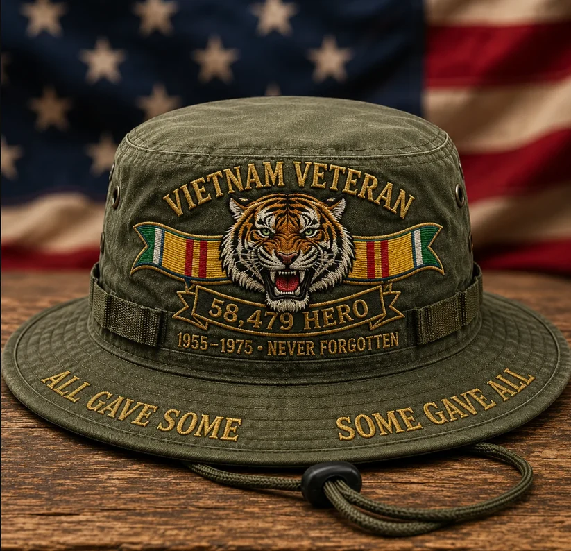 Vietnam Veteran 1955–1975 Heroes Never Forgotten Boonie Hat - Front View