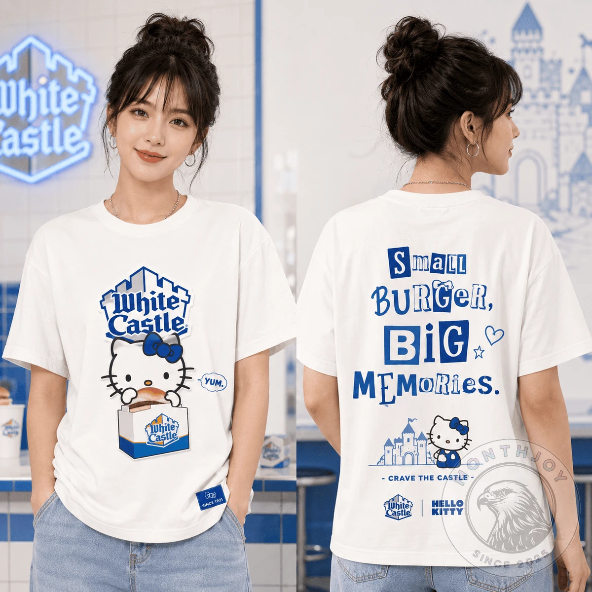 White Castle Hello Kitty Small Burger Big Memories T-Shirt - Detail View