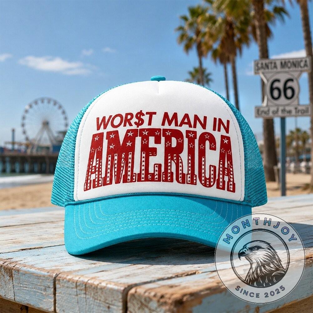 WOR$T MAN IN AMERICA Baseball Cap - Detail View
