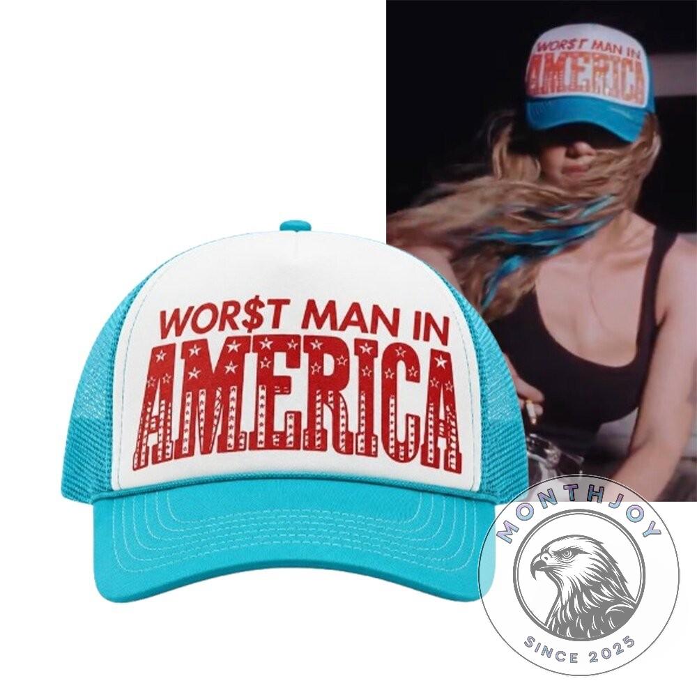WOR$T MAN IN AMERICA Baseball Cap - Front View